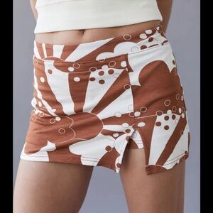 Urban Outfitters Brown and White Mini Skirt